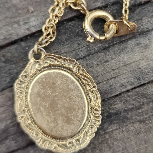 Vintage Gold Framed Animal Pendant Necklace - Picture 2 of 8